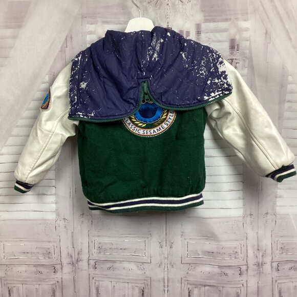 Vintage Y2K Sesame Street Cookie Monster Varsity Jacket Snap Front 5T - Picture 9 of 14